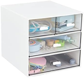 Настолен Органайзер LETURE с 4 чекмеджета, шкаф за съхранение на масата от Прозрачна пластмаса, Настолна организация за