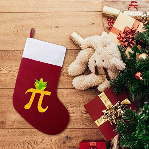 Забавен Коледен Отглеждане Pineapple Pi Day, Коледна Елха, Висящи Чорапи за Камината, с Къси Плюшени Белезници, Украса за Дома Празнични Партита