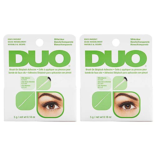 Лепило за мигли DUO Brush-On Strip с витамини А, С и е, Прозрачна, Не Дразнещ, быстросохнущий лепило за мигли, лесен за използване,