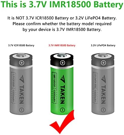 Взето 18500 Акумулаторни Батерии, литиево-йонна батерия IMR 18500 3,7 НА 1500 mah с най бутон за фенерче, Слънчево