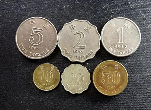 Азиатски набор от монети Хонг Конг Bauhinia Издание 1, 2 И 5 Цента 1 2 5 Юана 6 Комплекта Колекция от щастливи