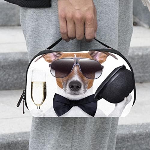 Органайзер за електроника, чанта за тоалетни принадлежности, органайзер за зарядно устройство, организатор за кабели за пътуване, шапка с абстрактен модел на куче?