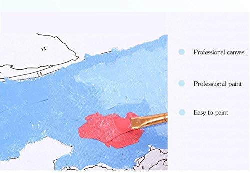 QGHZSCS Боята по Номера Цифрова Живопис САМ Живопис Цветна Риба Украса B9 (40x50 см, Без Рамка)