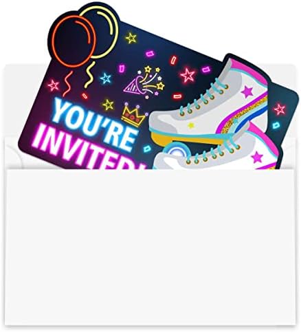 Покани за рожден ден за момичетата на ролкови кънки - Покана за парти на ролери - 30 безплатни картички с конвертами