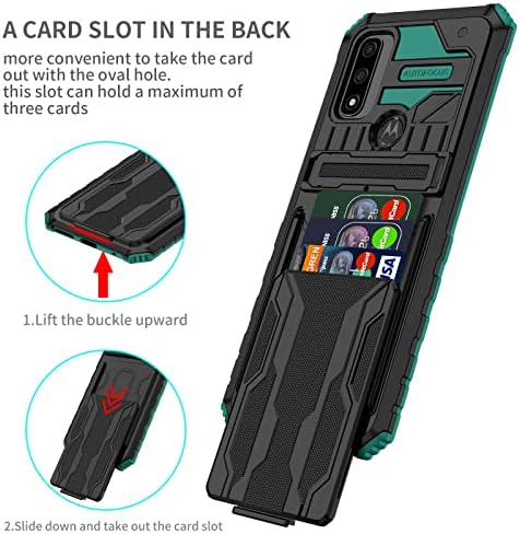 Калъф за мобилен телефон, съвместим с Motorola Moto G PURE, калъф с държач за карти, защита на военен клас, Сверхпрочный устойчив
