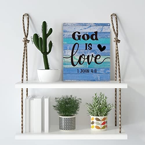 Вдъхновяващи Стенно Изкуство Бог Е Любов 1 Йоан 4: 8 Дървени Подвесная Знак Непринуден Декор на Фермерска