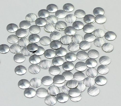 8 мм Сребърни Кръгли Преработени Глави за нокти - 100 броя