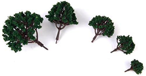 Veemoon Горски Пейзажи 20pcs Модел Природа Пейзаж Дървета 3 см - 8 см (Тъмно зелен) Диорама