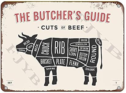 Mora color The Butcher's Guide Серия изрезки от Говеждо месо Креативни Плакати Лидице Табела Метална Кафе-бар