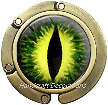 Зелени и жълти орнаменти за окото-на Очната ябълка-Зелен кука за чанта за окото Декорации за очите-Зелен кука за чантата си