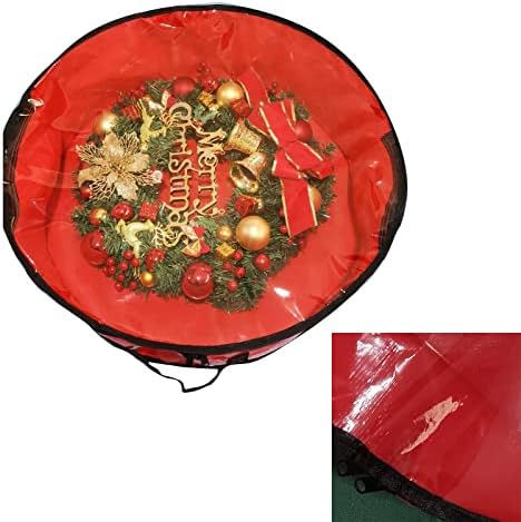 GUANGMING - Здрава чанта за съхранение на Венци с Прозрачен прозорец, устойчив на абразия Водоустойчив Коледен Венец, Контейнер за Съхранение на Гирлянди за Празнични В