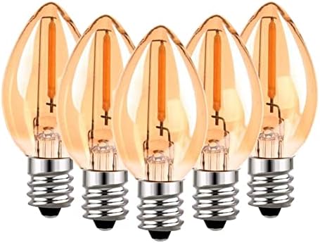 AKSPET Fengyan Домашни лампи 5 бр. AC110V/220V E14 Led свещ Edison Лампа C7 0,5 W Кехлибар Стъкло Ретро Нощна лампа с нажежаема