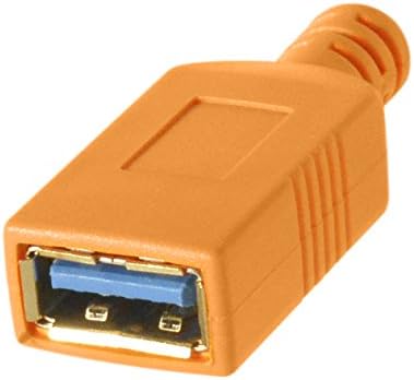 Кабел-адаптер Tether Tools TetherPro USB-C към конектора USB A (удължител) | за по-бързо прехвърляне и на връзката между камерата и компютъра | Оранжев цвят, с висока видимост | 15 Фут