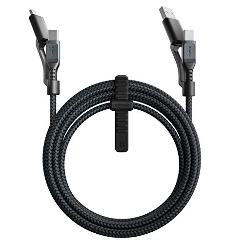 Универсален кабел Nomad от кевлар | 3,0 метра | USB-C (USB-A) - USB C (и Micro-USB)