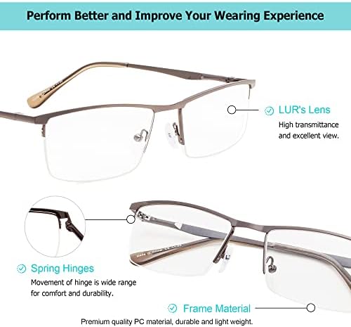 LUR 3 опаковки очила за четене в полукръгла рамка + 4 опаковки класически очила за четене (само 7 двойки ридеров + 3,00)
