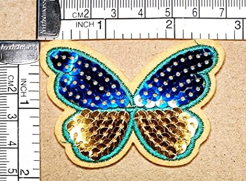 Салфетки Плюс 2 елемента. Пеперуда Дивата Природа Железни Ивици с Пайети Красива Пеперуда Карикатура Детска Мода, Стил
