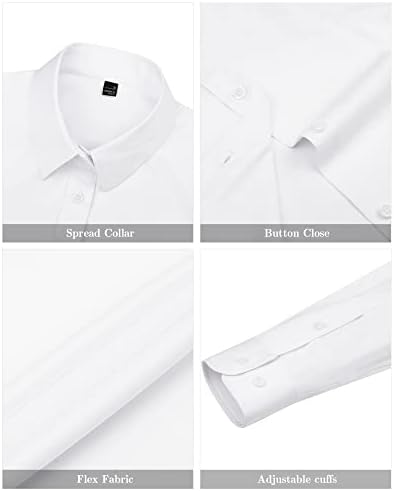 J. Ver Дамски Ризи с дълъг ръкав, Ризи с копчета, Однотонная Работна Блуза Без Бръчки