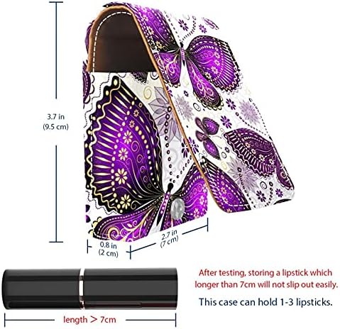 Мини-Калъф за червило с Огледало За Чантата, Организация на Притежателя на Преносим калъф с Лилава пеперуда