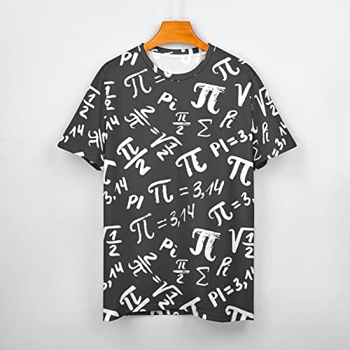 Pi Математика Science Pattern Мъжки Памучни Тениски С Пълна Принтом, Тениски с Кръгло деколте и Къс Ръкав