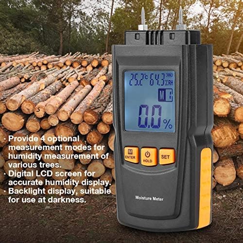 ALREMO HUANGXING - Влагомер за дървесина, Тестер за Влага, Влага в Дърво с подсветка на Дисплея, Домашен Тест влажност на дървесината за Измерване на Влажност Детектор за Вл