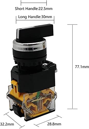 ANKANG 22 мм Дръжка Избор на Ротационен Превключвател С Моментално фиксиране 2NO 1NO1NC 2 и 3-Позиционен превключвател на захранване DPST 10A 400 ВКЛЮЧВАНЕ/Изключване