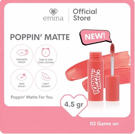INA Poppin Matte Lip Cream 03 Игра На 4,5 г - Ina Poppin Matte - крем за устни с мека текстура и матово покритие