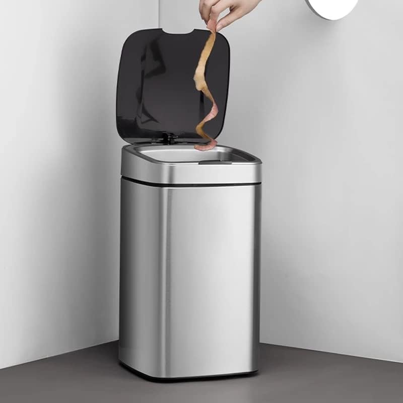 FEER Кухненско Умно кофа за Боклук с автоматичен сензор За Хола Автоматично кошче за Боклук от неръждаема стомана (Цвят: A, размер: One Size)