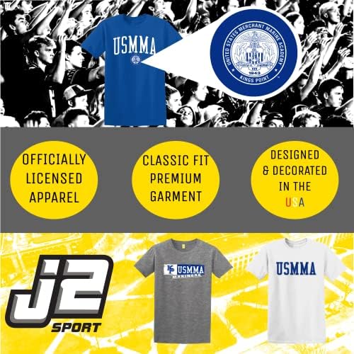 Тениска J2 Sport Академия на търговския флот на САЩ king ' s Point Маринърс – Тениска Унисекс NCAA