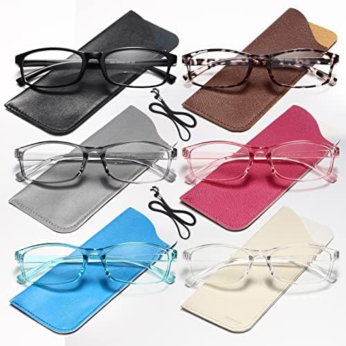 Gaoye 6 опаковки Очила за четене с блокиране на синя Светлина за жените и мъжете, Увеличителни Очила за четене