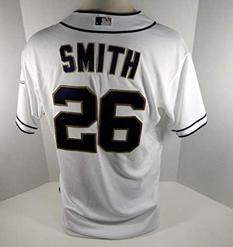 2014 Сан Диего Падрес Бърч Смит 26, Издаден в играта Бяла риза - Използваните в играта тениски MLB