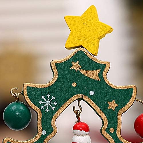 NOVMAY Коледен Календар за Обратно Броене Дървени Блокове Вечен Настолен Календар Елен Снежен Дядо Ретро Коледа
