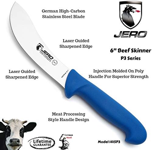 JERO Butcher Series P3 - 6 Нож за облекчаване на кожи с говеждо месо - Мясницкий нож търговски клас - Ръкохватка от полимери