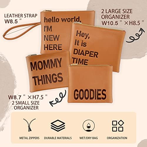Чанти за Съхранение на Пелените на miss fong, Кожен Органайзер за Памперси и Комплект Организаторите за Колички