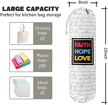 Faith Hope Love, Държач за Хранителни пакети, Органайзер За Чанти за пазаруване, Стенен Контейнер За съхранение