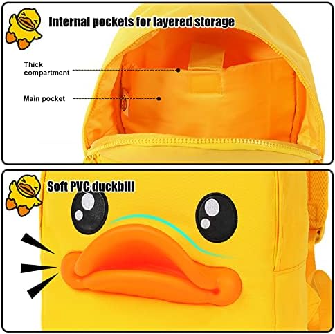 Раници Yellow Rubber Duck - Скъпа раница с 3D дизайн Утконос, няколко чанти за съхранение, Мультяшные раници