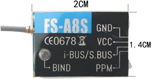 Flysky FS-A8S 8-канален мини-приемник 2,4 G PPM TOTEM SBUS за FS-i4 FS-i6 FS-i6S FS-i6X FS-i10 FS-GT2E FS-GT2G FS-GT2F RC (1 бр. FS-A8S)