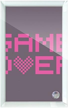 DIYthinker Pink Game Over Pixel Настолен Дисплей Художествена Картина, Стъклена Рамка Изложба Украса