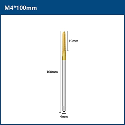 Метчик за шуруповерта M2-M12 Метчик за резби с Директен Канавкой Дължина 90-150 Метричен Машинен Метчик за Метални Инструменти за нарязване на резба 1 бр. (Цвят: M4x100)