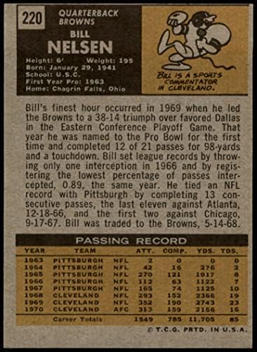1971-Добрият # 220 Бил Нельсен Cleveland Browns-FB (Футболна карта) VG/EX Browns-FB USC
