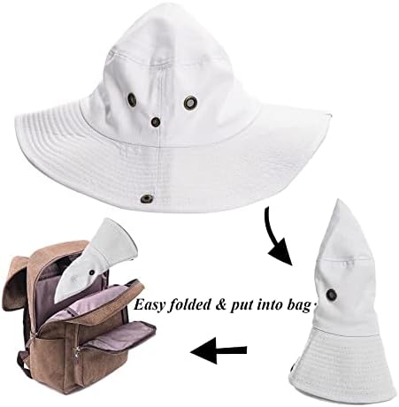 Дамски Мъжки шапка Boonie Sun Hat, Памучен шапка Рибар, Однотонная шапка за Риболов, Сафари в Джунглата, Шапка за летни Пътувания (XL/7 1/2)