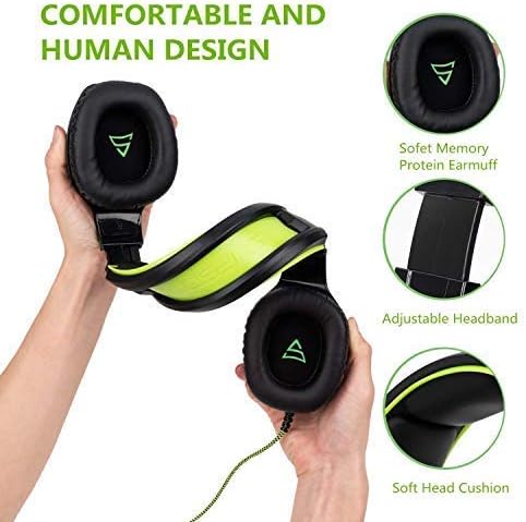 SUPSOO G813 Слушалки за Xbox One Детска слушалки за PS4 Игри режийни слушалки с микрофон Xbox one с led подсветка и шумоподавляющим