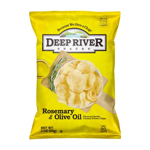 Чипс за пържоли Deep River Snacks, розмарин и зехтин, пакетчета по 2 унции (опаковка от 24 броя)
