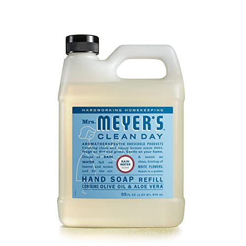 Сапун за ръце Mrs. Meyer's с добавяне на Етерични масла, Биоразлагаемая формула, Дъждовна вода, 33 течни унции