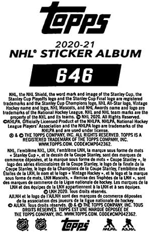 Стикер Topps NHL 2020-21 646 Алек Мартинес Topps of the Decade Хокейна стикер Los Angles Kings 2020-21 (мини, тънка,