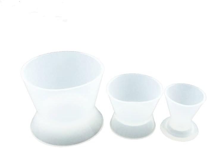 Гъвкава Силиконова Чаша за смесване на Стоматологична Лаборатория, Акрилна Купа с незалепващо покритие Dappen Dish (3ШТ)