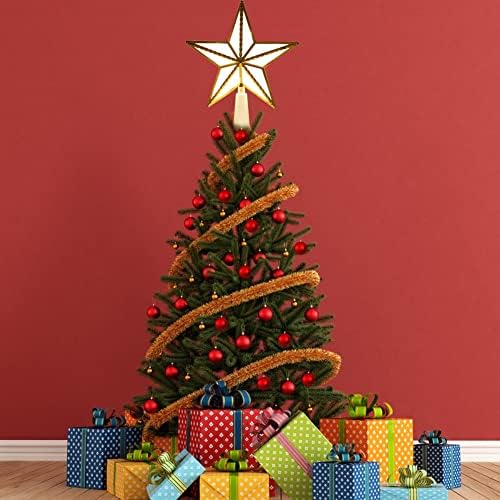 Коледно Дърво Topper Звезди Led 3D Блестяща Звезда Коледна Украса за дърво-Домашно Парти Сватбена Украса