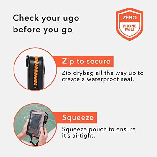 Водоустойчив калъф за телефон ugo носете - Универсална суха чанта за мобилни телефони - Прозрачен защитен калъф - Съвместимост със сензорен екран - Phone 2.0 Black са Подход?