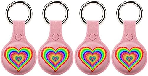 Защитен калъф във формата на Сърце с равен брой гласове-Боя, Съвместим с Държач AirTag Anti-Lost Локатор с Ринг за ключове