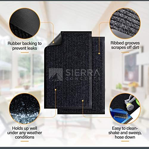 Sierra Concepts Изтривалка за входна врата, добре дошли подложки, 2 опаковки - Подложки за почистване на