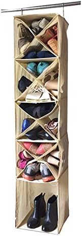 Shonpy Органайзер за домашно съхранение на обувки, окачен шкаф, домакински сгъваем (бежов)